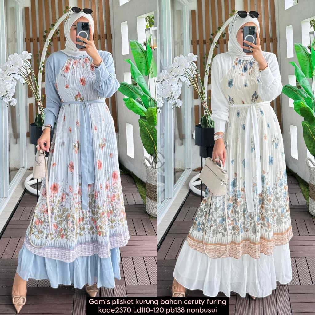 Gamis Plisket Kurung Bahan Ceruty Furing By Alvaro Collections