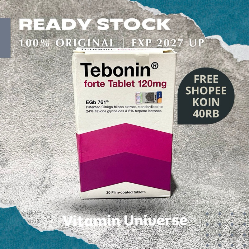 Tebonin Forte 120mg exp 2027+ | 1box 30 tablet | Ready Stock BISA GOJEK LANGSUNG DARI Jakarta