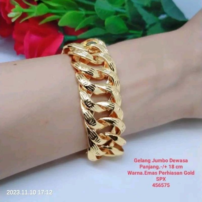gelang jumbo titanium xuping lapis emas aksesories wanita