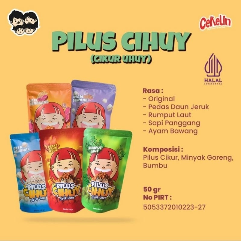 

PILUS CIHUY / CIKUR UHUY / SNACK MURAH / CEKELIN / 50gr