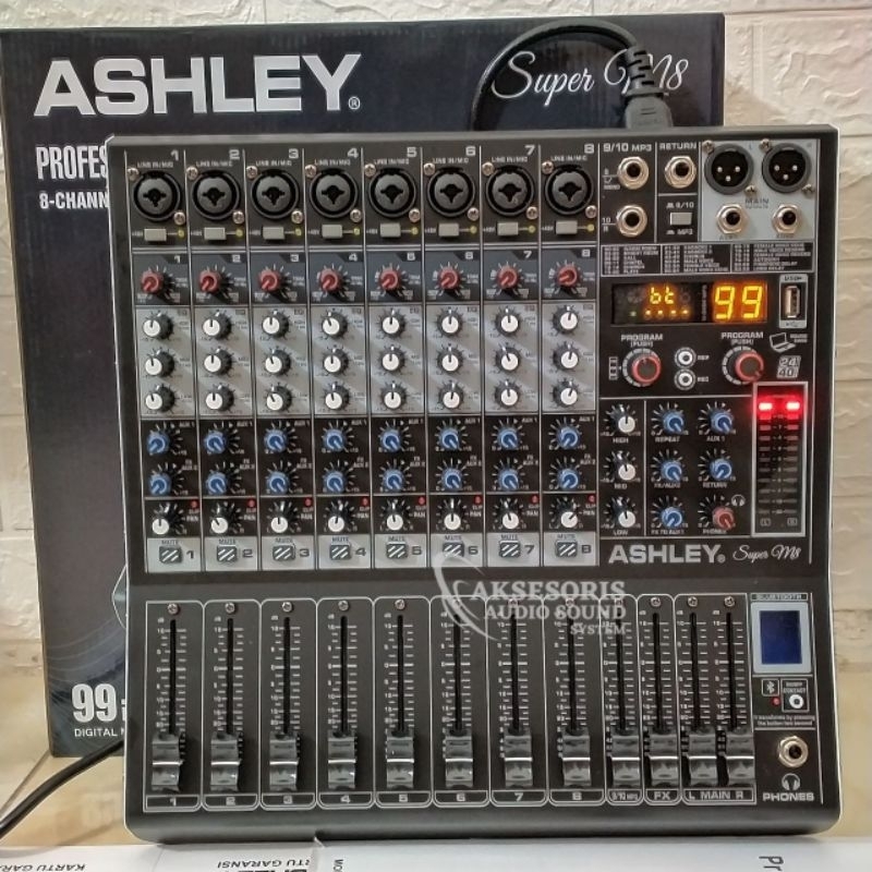 Mixer Ashley Super M8 Efek Digital 99Dsp USB Bluetooth Terbaru Kualitas bagus