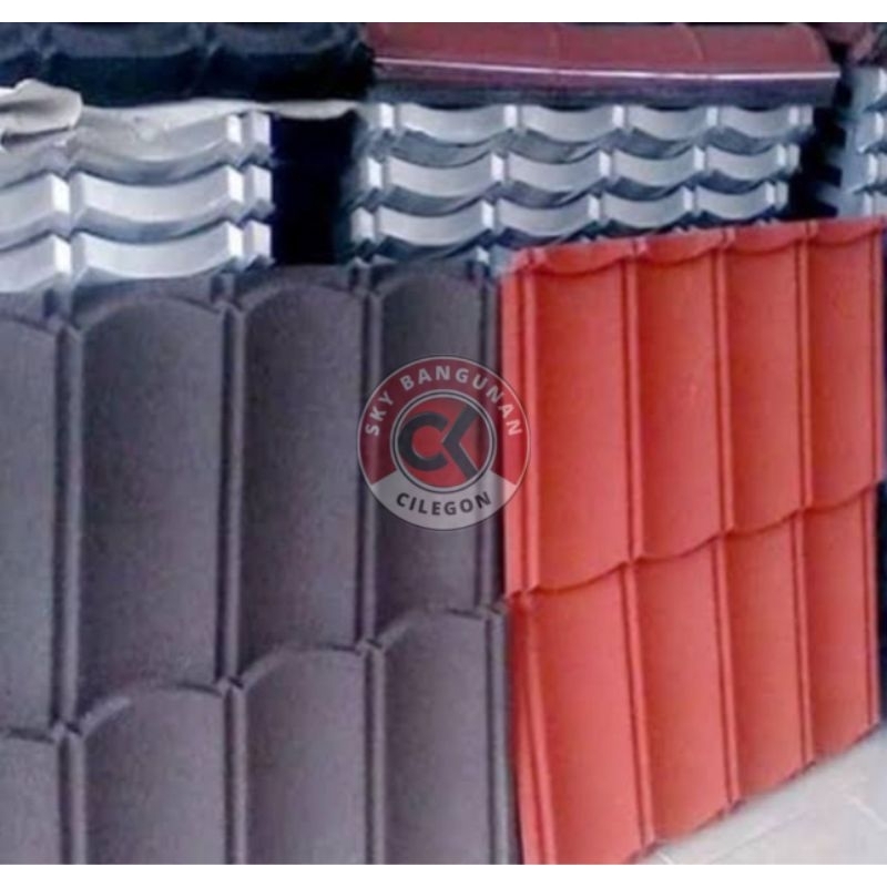 Genteng Metal Pasir 2x4 - Hitam / Merah
