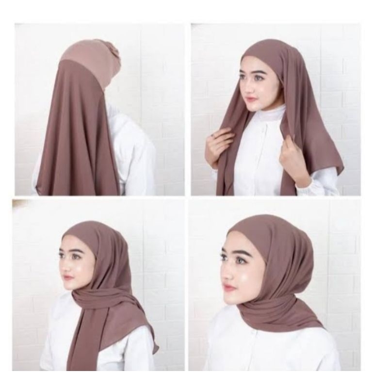 jilbab pashmina dan segi empat iner two in one