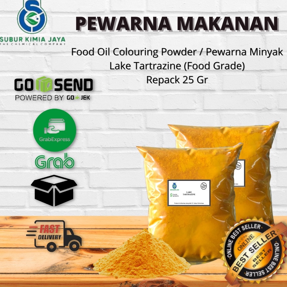 

QCS953 MURAH LEBAY Pewarna Bubuk Minyak Oil Tartrazine Kuning 25 gr
