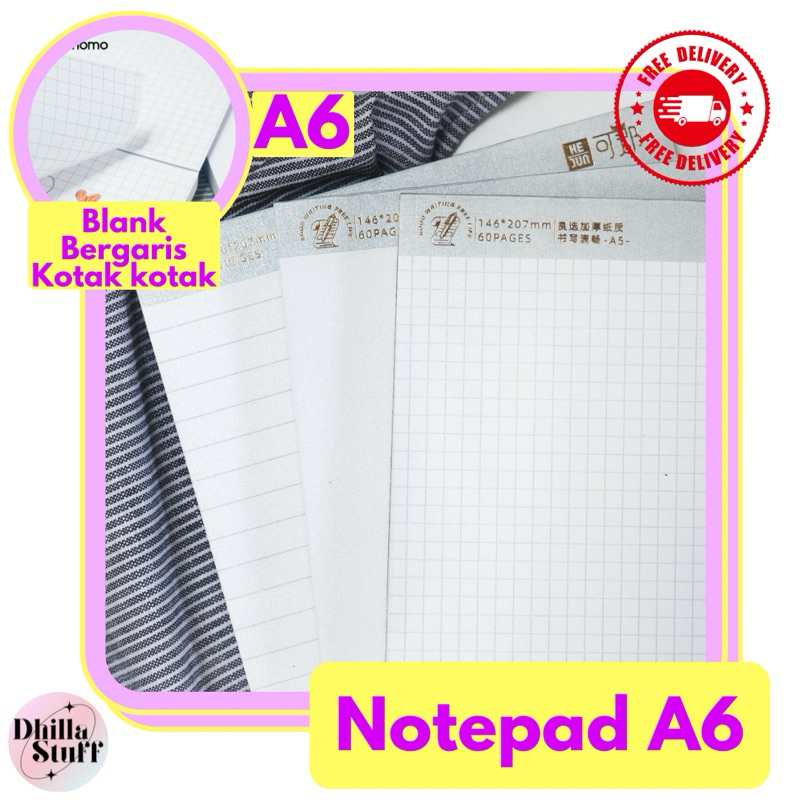 

notepad / buku catatan kecil A6 155x105 mm 60 halaman