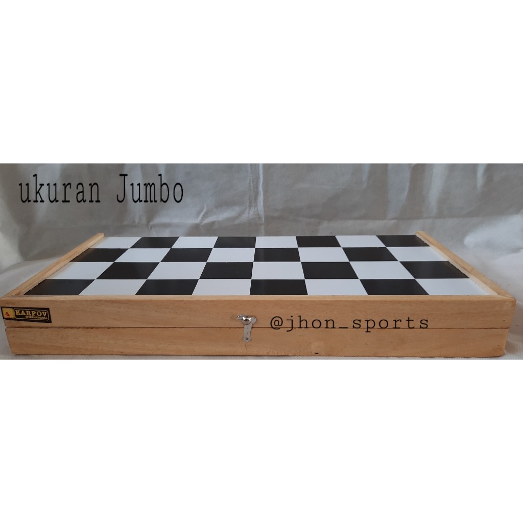 PAPAN CATUR UK JUMBO 50X50 CM BIDAK KAYU