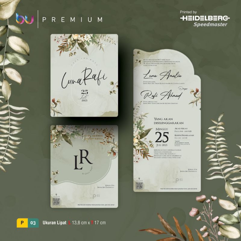 Undangan Pernikahan Cetak - Cetak Undangan Pernikahan Murah - Kode Bee You Premium 01-08