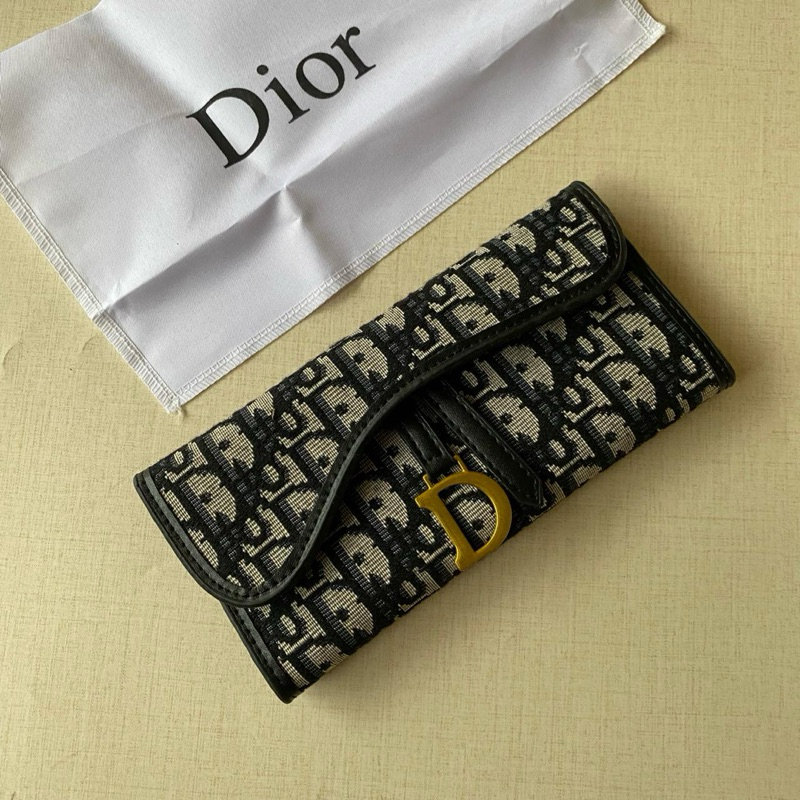 SALE  Dompet Wanita Dior clip Wallet dompet kanvas kulit import