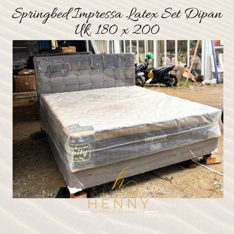 Henny Furniture Springbed Impressa Latex Set Dipan Uk. 180 x 200
