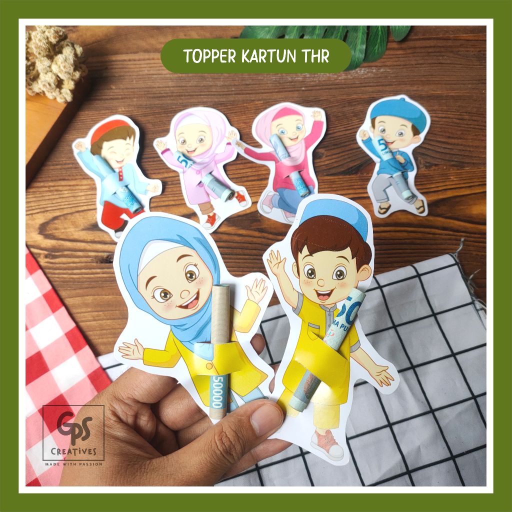 

6pcs Topper THR Kharakter Kartun