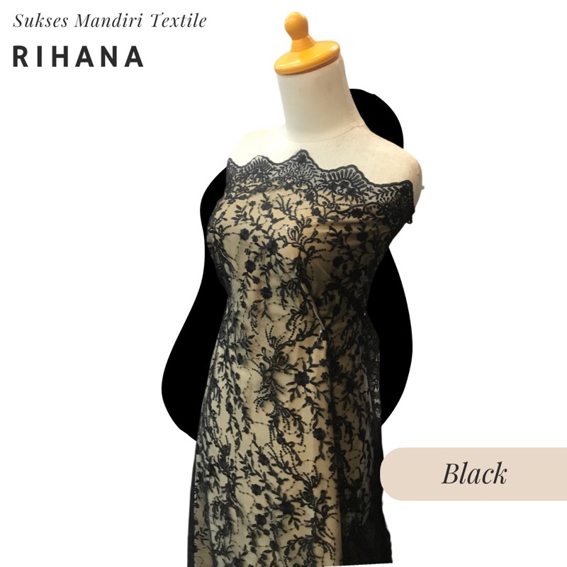 [RIHANA] Brokat Tulle warna Black, Army, Dark Maroon, Milo, Sage Silver | Harga ½ meter = 50 cm (Bah