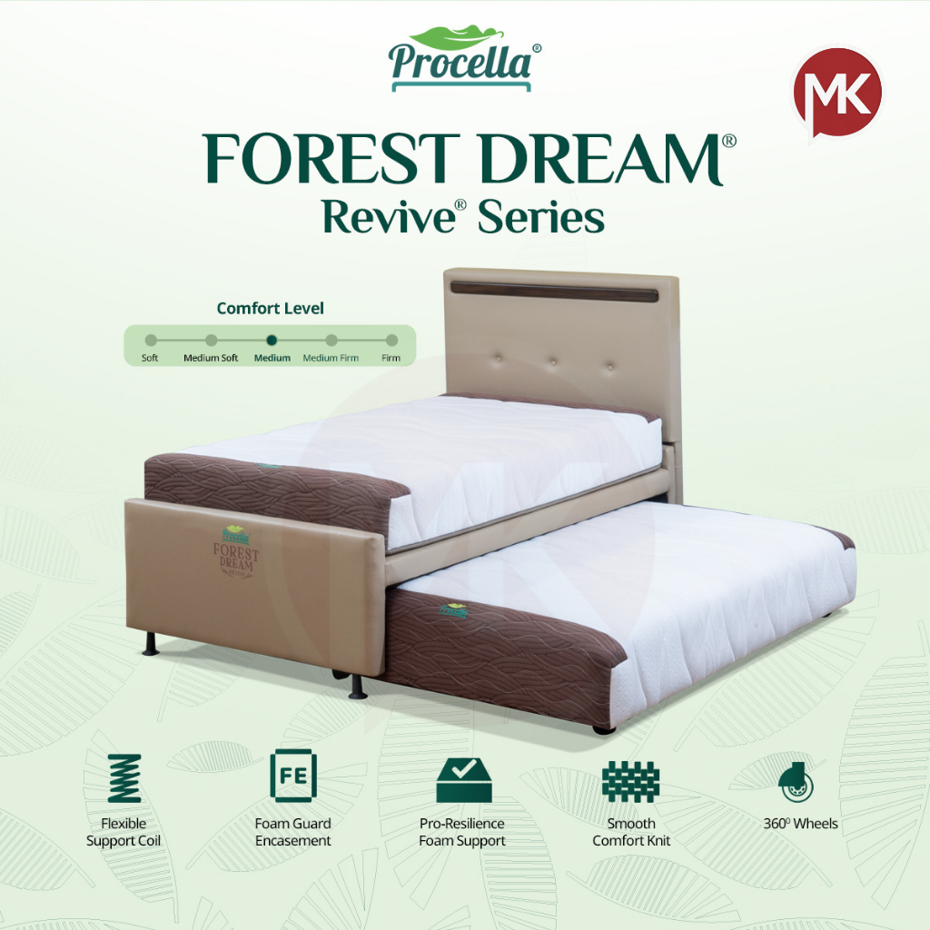 Kasur Sorong Springbed 100x200 Kasur 3in1 / 3 in 1  Forest Dream Procella Olympic Kasur Tingkat Medi