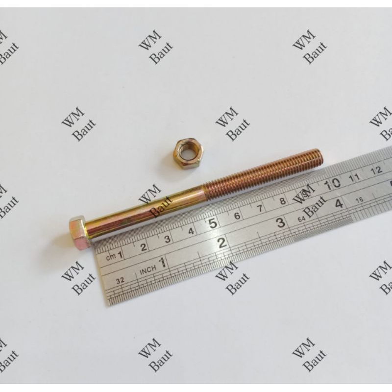 5pcs Baut Mur 17 Panjang 10cm - 12x100 M12x100 12mm x 100mm