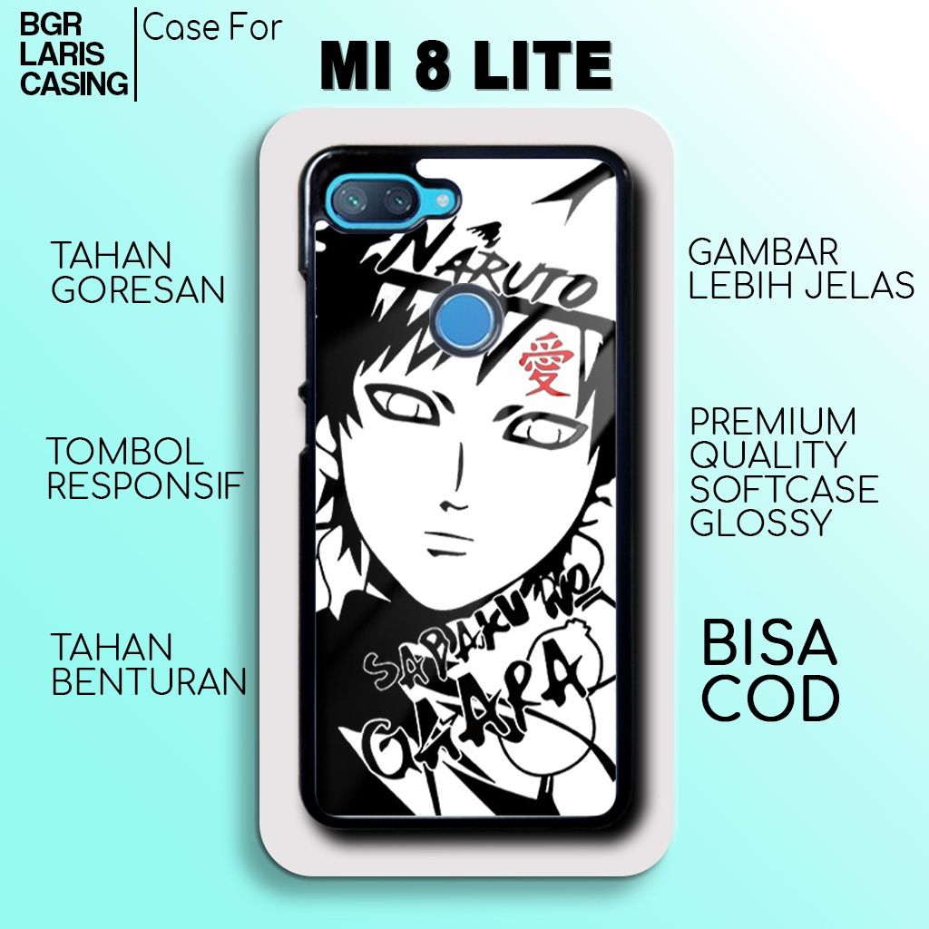 Case Xiaomi mi 8 lite - casing mi 8 lite - motif anime putih - hp Xiaomi - sofcase glossy - kesing h