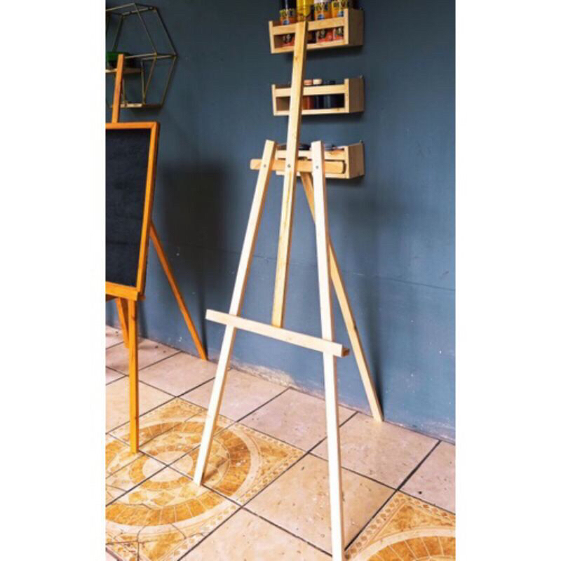

wooden easel 130 cm/standing tripod kayu/stand lukis /stand foto / standing frame akrilik / standing poto prewedding kayu aesthetik