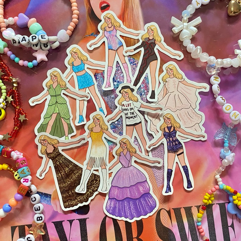 

Taylor Swift The Eras Tour Costumes Outfits | Customizable Sticker Pack | Stiker Die Cut