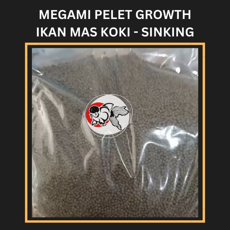 Megami Pelet Pakan Growth Ikan Mas Koki - Sinking / Tenggelam -1kg