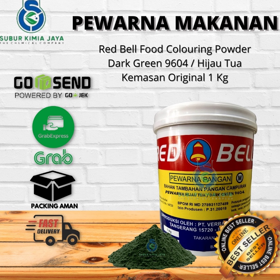 

ILS821 COD Pewarna Makanan Red Bell Hijau Tua 964 Dark Green Powder 1 KG