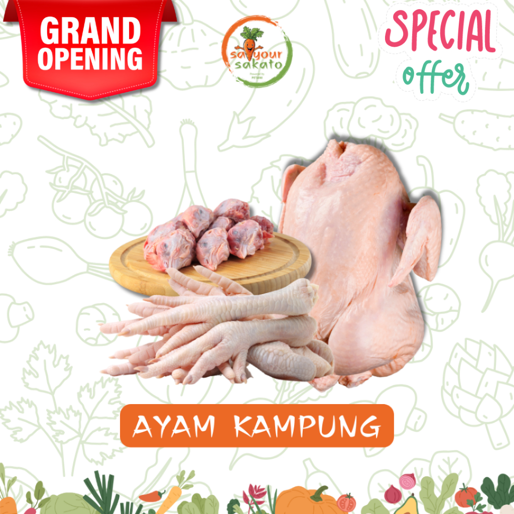 

Ayam Kampung Segar -/+ 1.2kg Saiyour Sakato