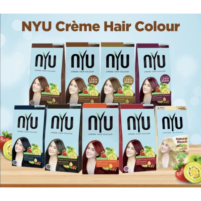 Original Nyu Creme Hair Colour Perwarna Rambut Natural Brown