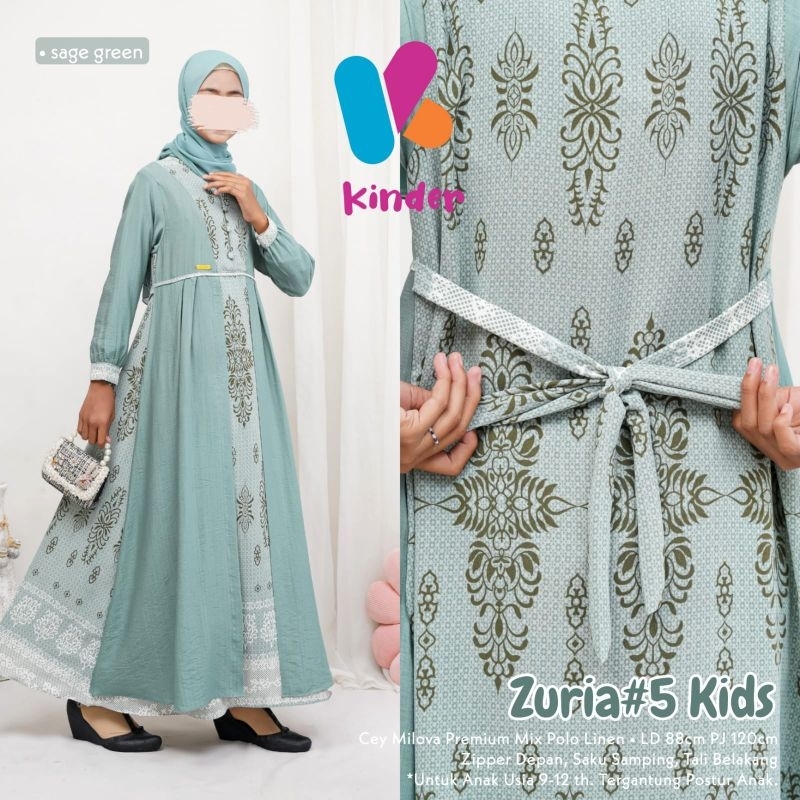 Gamis Anak Usia 9-12thn / Zuria #5 - Zuria#3 kids Usia Tanggung