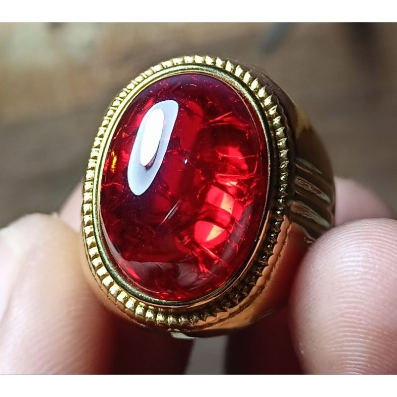 CINCIN BATU RED GARNET PECAH SERIBU ASLI CATAM MEWAH&ELEGAND