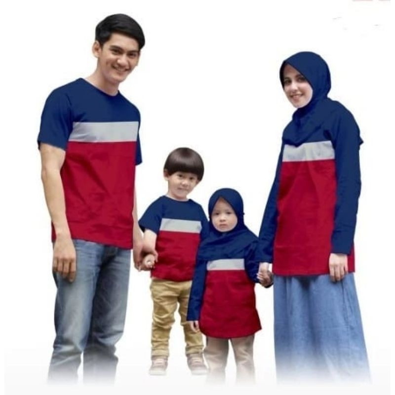 Kaos Oblong Couple Family Series Kombinasi Warna Jumbo Tshirt Big Size Oversize Dewasa Anak Katun Co
