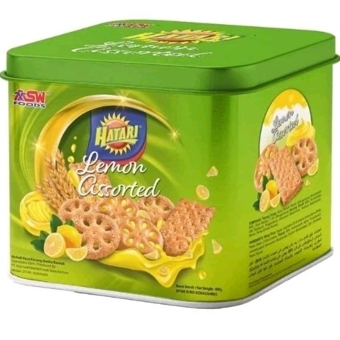 Hatari Lemon Assorted biskuit roti kaleng lebaran 350 gr