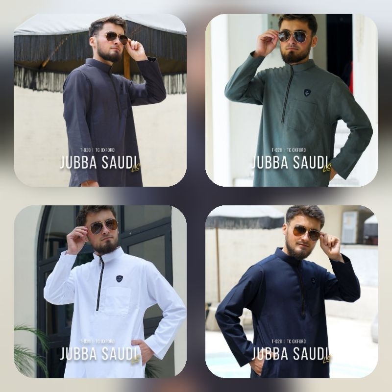 Jubah Pria Saudi Zipper T028 Panjang Oxford Samase