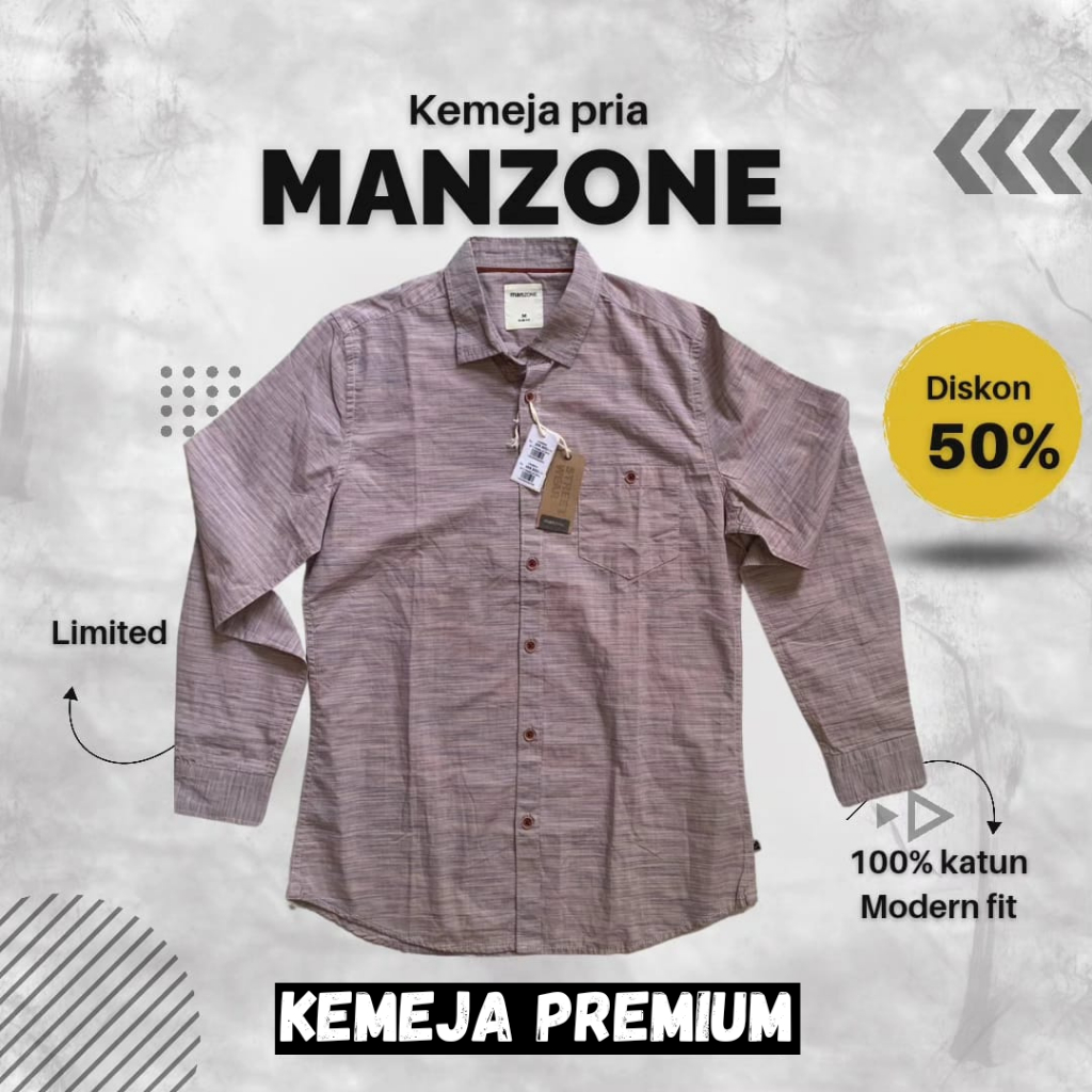 Kemeja Pria Lengan Panjang Premium Original 100% Branded Slim Fit Motif Bahan Adem Ayem Murah Berkua