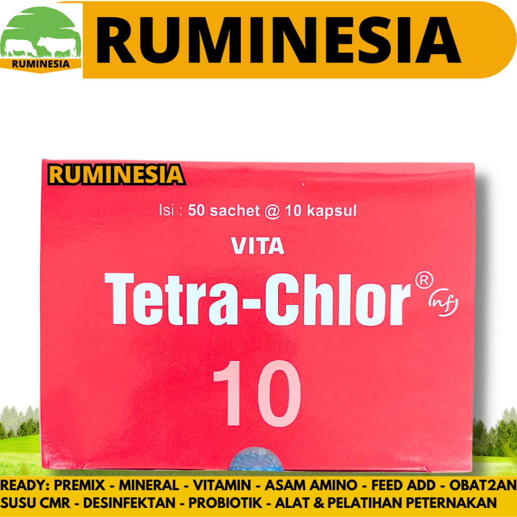 PROMO VITA TETRA CHLOR 10 KAPSUL 1 DUS (50SACHET) - Tetra Clor Tetra Chlor Ayam Medion Obat Pilek