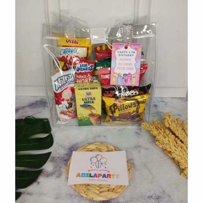 TAS MIKA PVC TRASPARN  tas hampers mika bening p