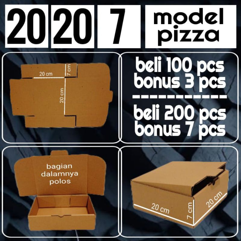

Kardus kemasan model pizza ukuran 20x20x7