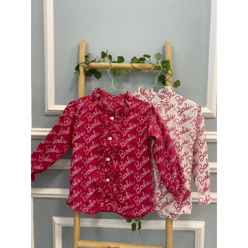 BAJU ANAK PEREMPUAN BARBIE / KEMEJA ANAK BARBIE /BAJU ATASAN BARBIE