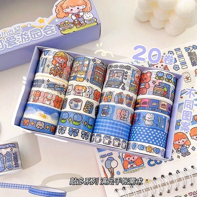 

Bayar i tempat Stiker Rll Set Mm Isi 2 Rll Stiker ekrasi Unik Rll Tape Srapbk IY 64