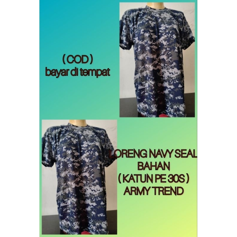 PROMO KAOS LORENG NAVISEAL LENGAN PENDEK / KAOS LORENG TNI / KAOS LORENG ARMY MURAH ORIGINAL