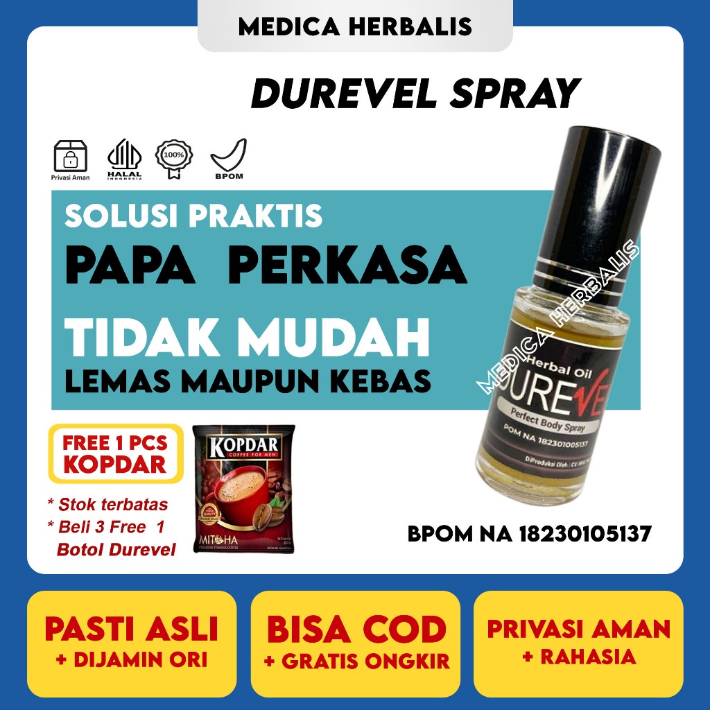Durevel Spray Original 15ml - Obat Herbal Tahan Lama Bpom Asli 100% Manjur