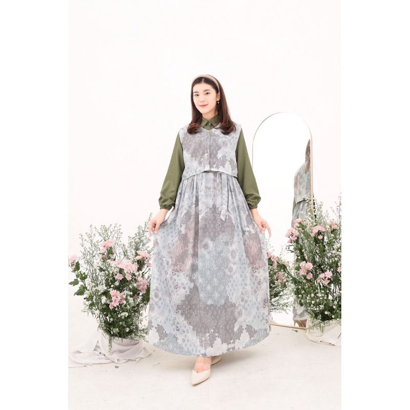 COD SAURA HOMEY DRESS MOTIF BUNGA GAMIS MOTIF BESAR SIZE JUMBO BIG SIZE BISA BAYAR DIRUMAH COD