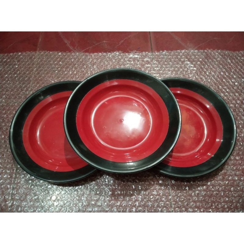 piring makan plastik piring makan kombinasi isi 6 pcs