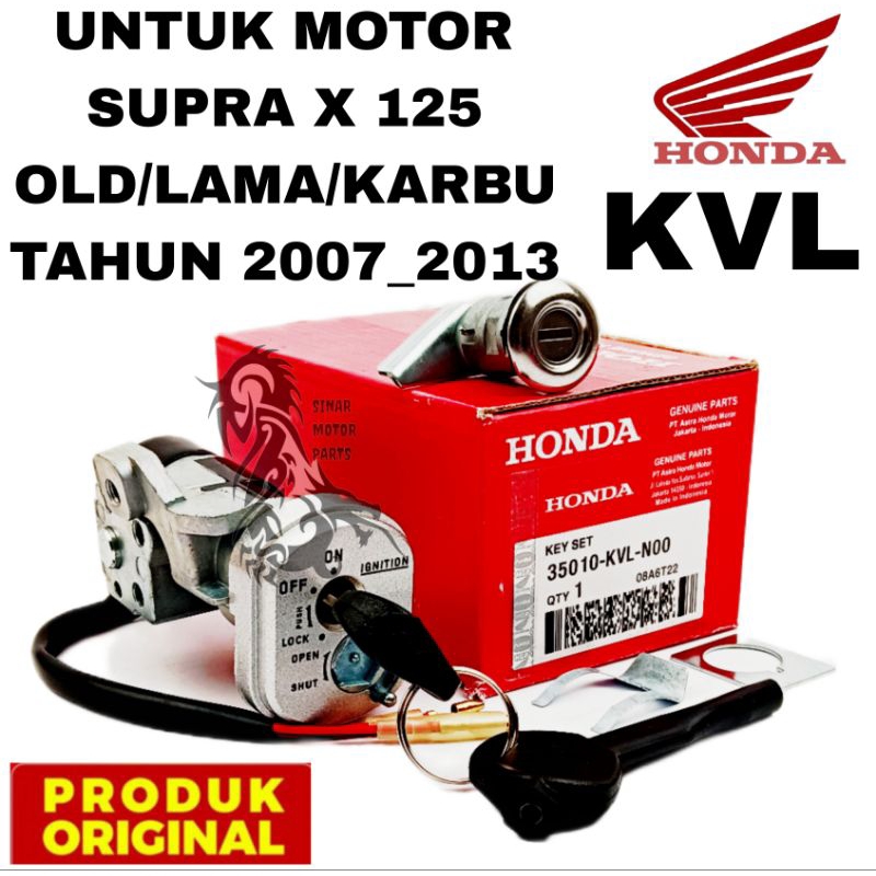 KUNCI KONTAK ASSY ORIGINAL KVL/KTM,  SUPRA X 125 FI OLD LAMA KARBU BATMAN, TAHUN 2007_2013 HONDA ASL