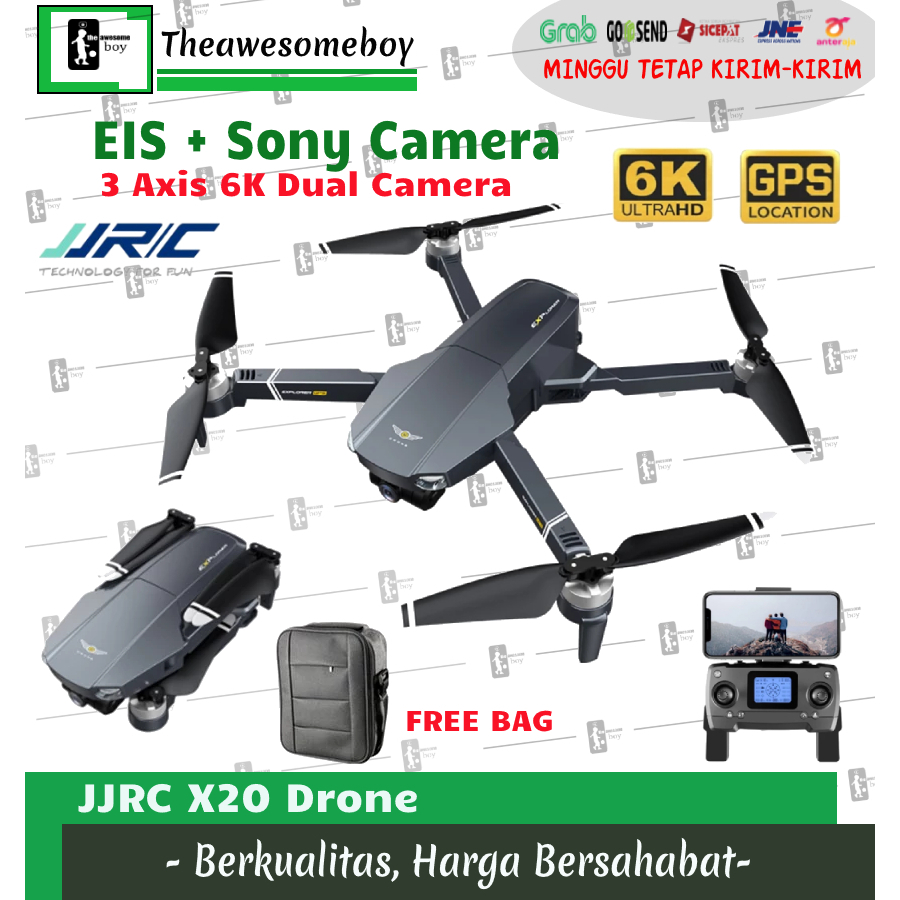 JJRC X20 Drone 6K ESC 3 Axis Gymbal EIS Dual Camera GPS 5G Wifi