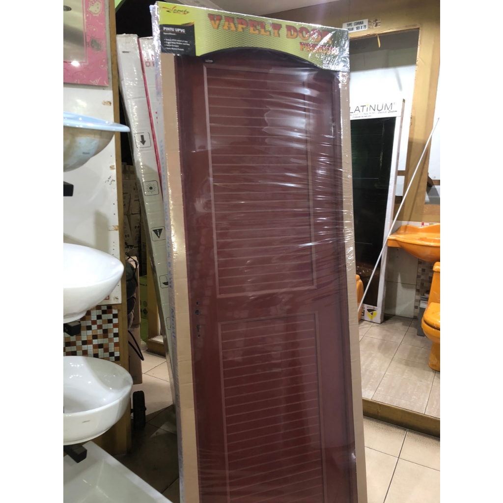 Pintu Kamar Mandi UPVC Vapely 70x200 Full Panel Coklat