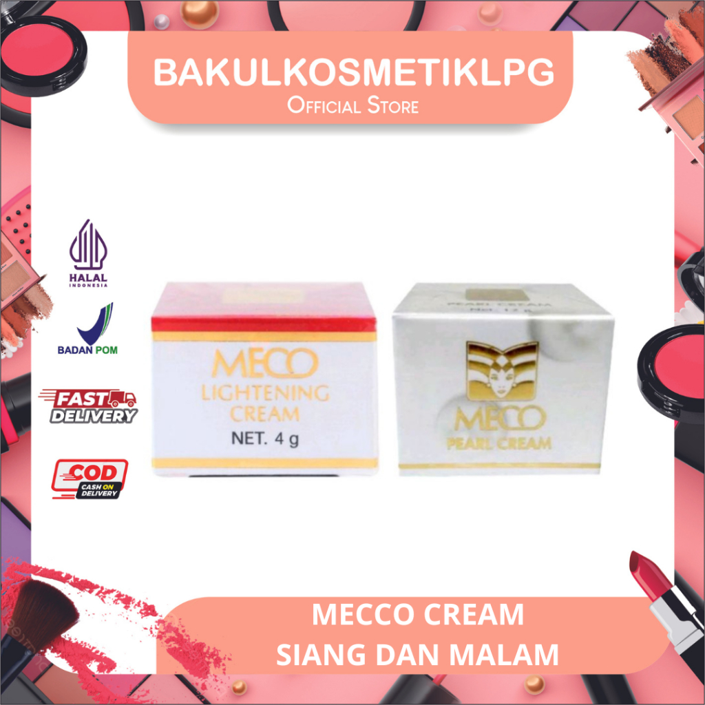 MECO Pearl Cream & Meco Lightening Cream/ krim siang&malam