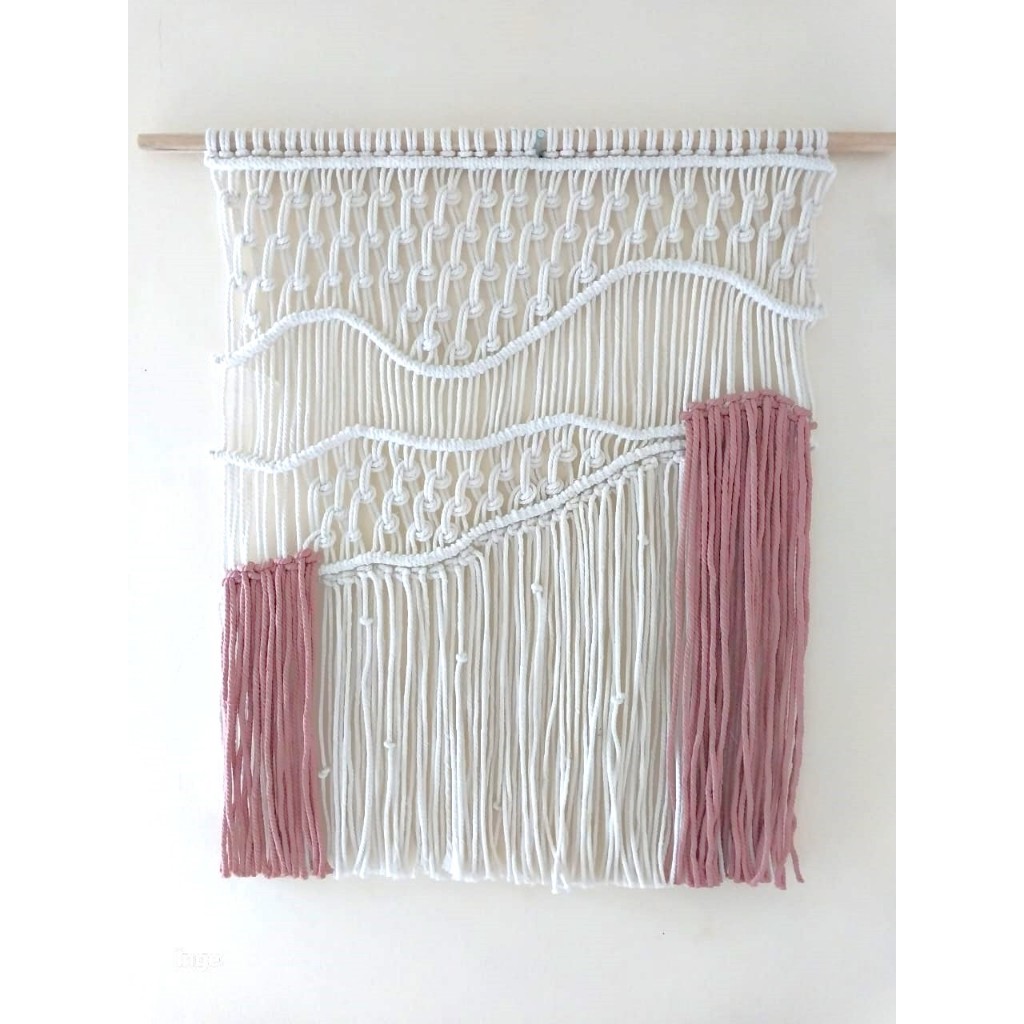 M03. MACRAME WALL HANGING / HIASAN DINDING WAVE PINK