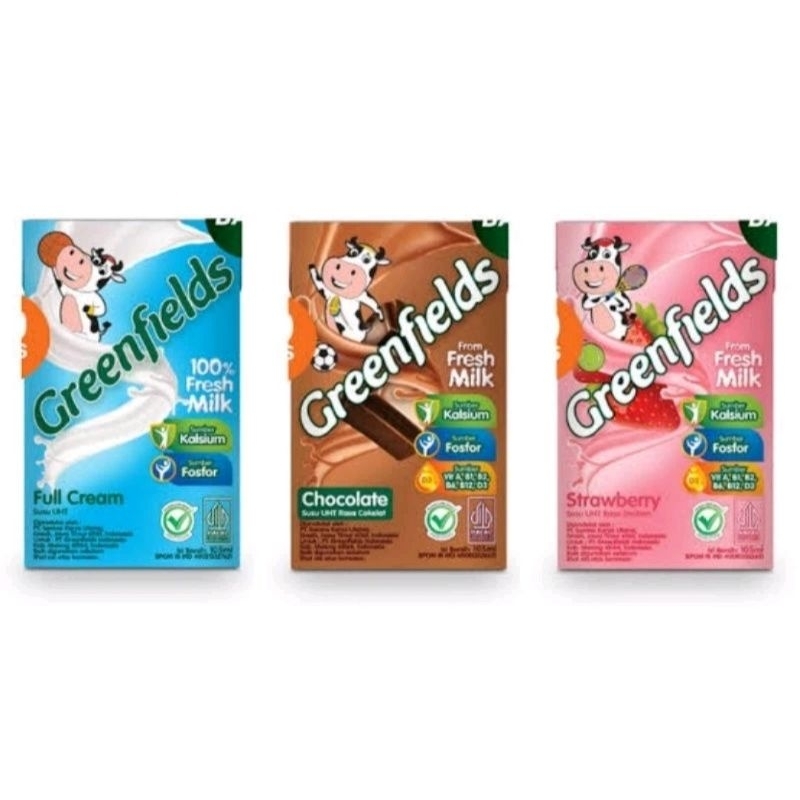 

Greenfields susu UHT 105ml Fullcream strawberry coklat