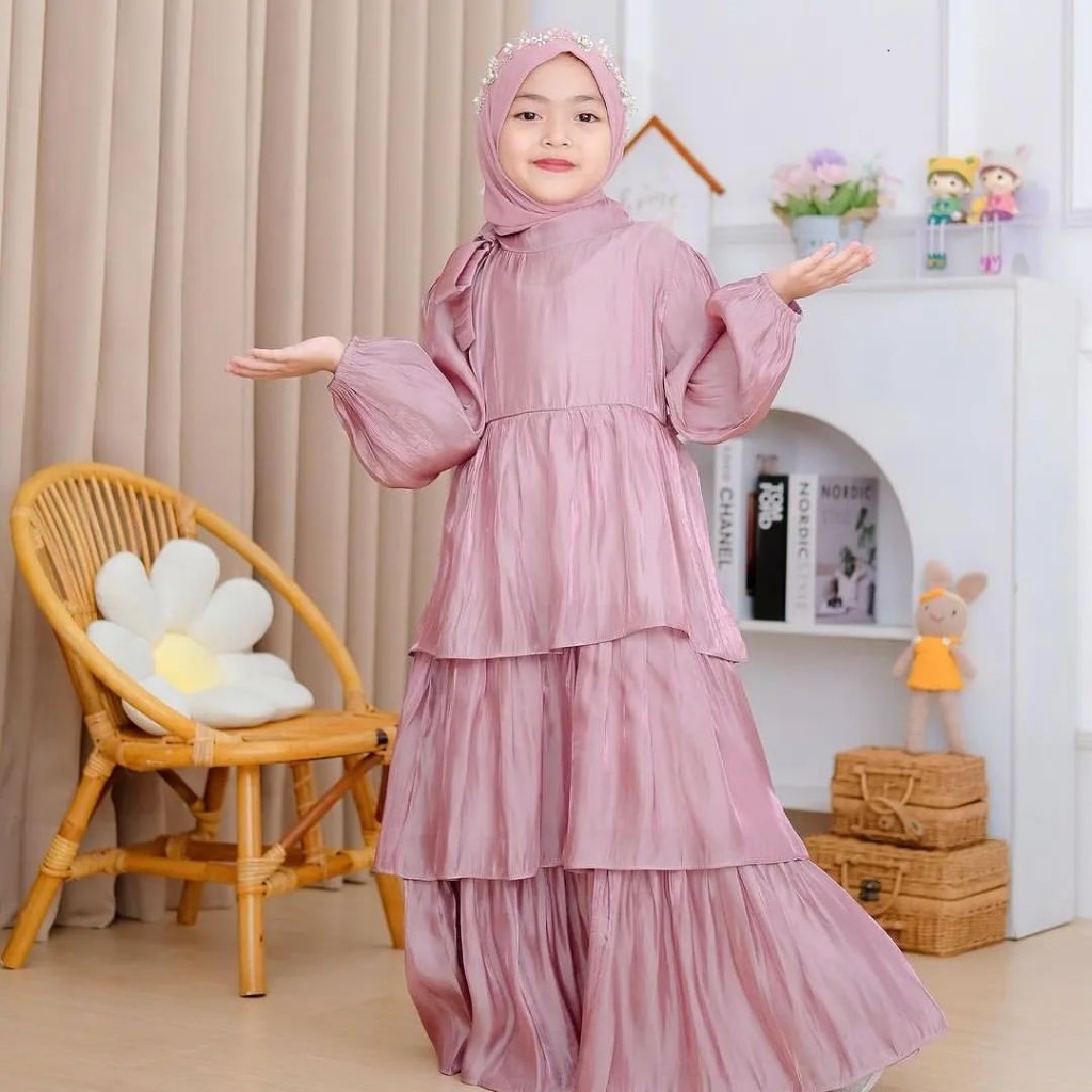 MERMAID DRESS KIDS Baju Gamis Anak Tanggung Usia 11 12 13 14 15 Tahun Model Gamis Anak SImple Tapi M