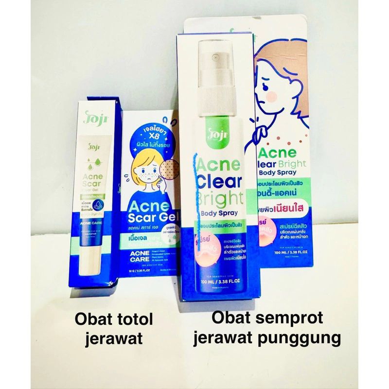 Joji acne clear bright body spray Scar clear gel acne care original BKK Thailand obat jerawat totol