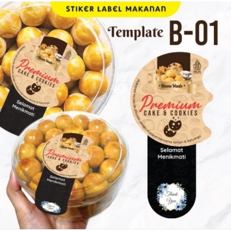 [COD] CETAK Stiker label kue motif bulan