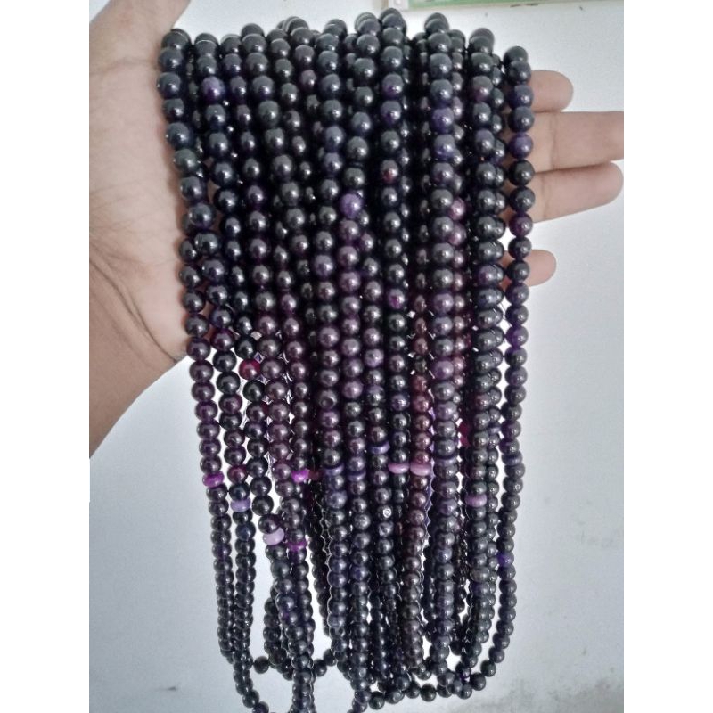 tasbih batu kecubung Wulung 8mm asli original