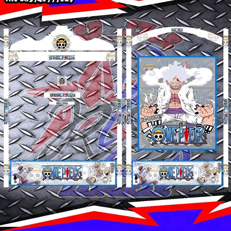 STIKER DECAL SANGKAR BURUNG MOTIF LUFFY GEAR 5 STIKER DECAL LUFFY ONE PIECE PUTIH